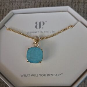 Blue and Gold Pendant Necklace